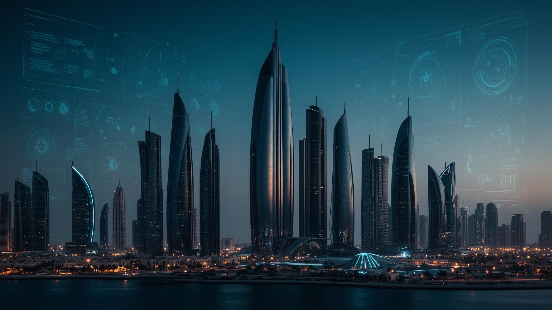 Abu Dhabi futuristic skyline